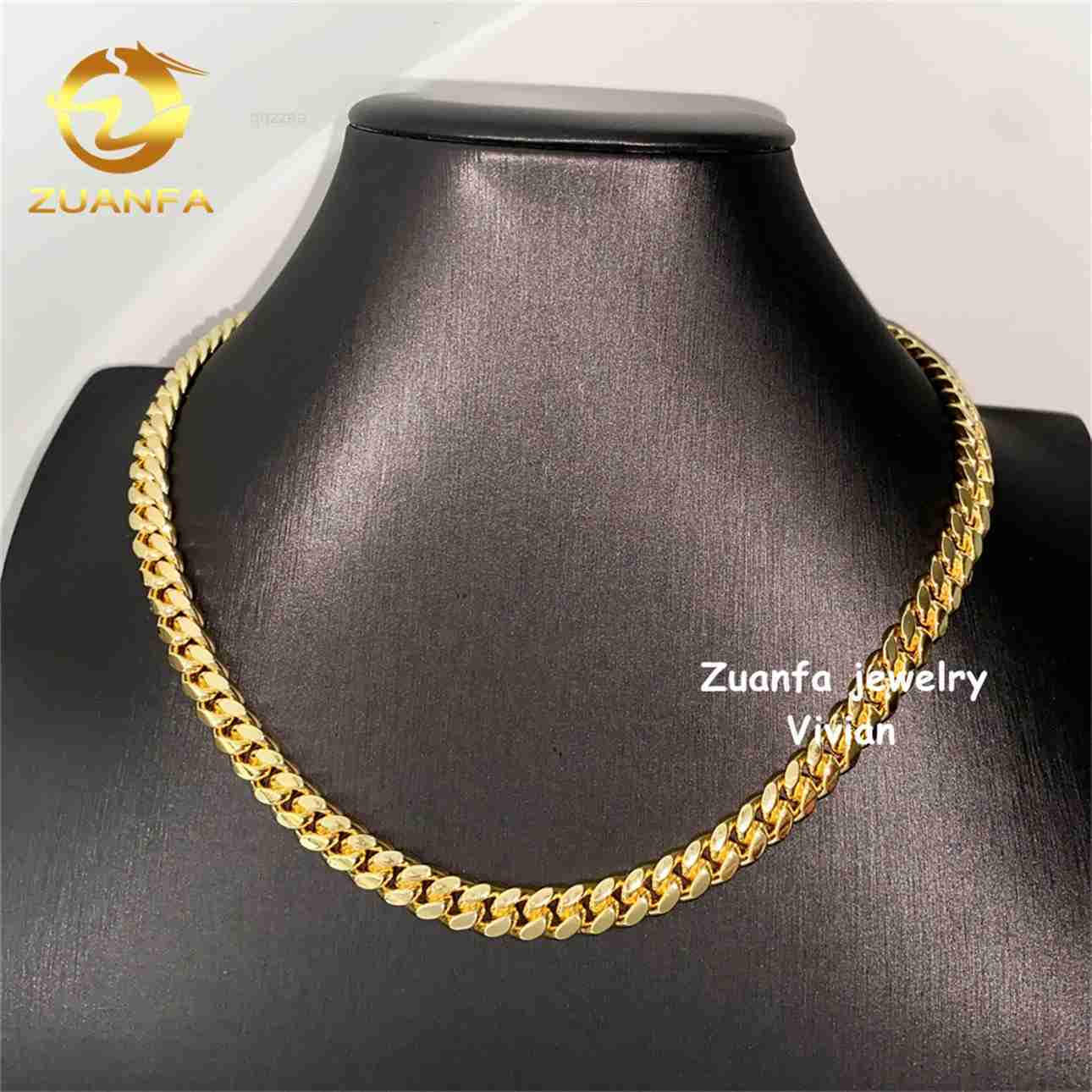 Moissanite Cuban 925 Sterling Silver Iced Out VVS Moissanite Clasp Hip Hop Jewelry Plain Cuban Necklace