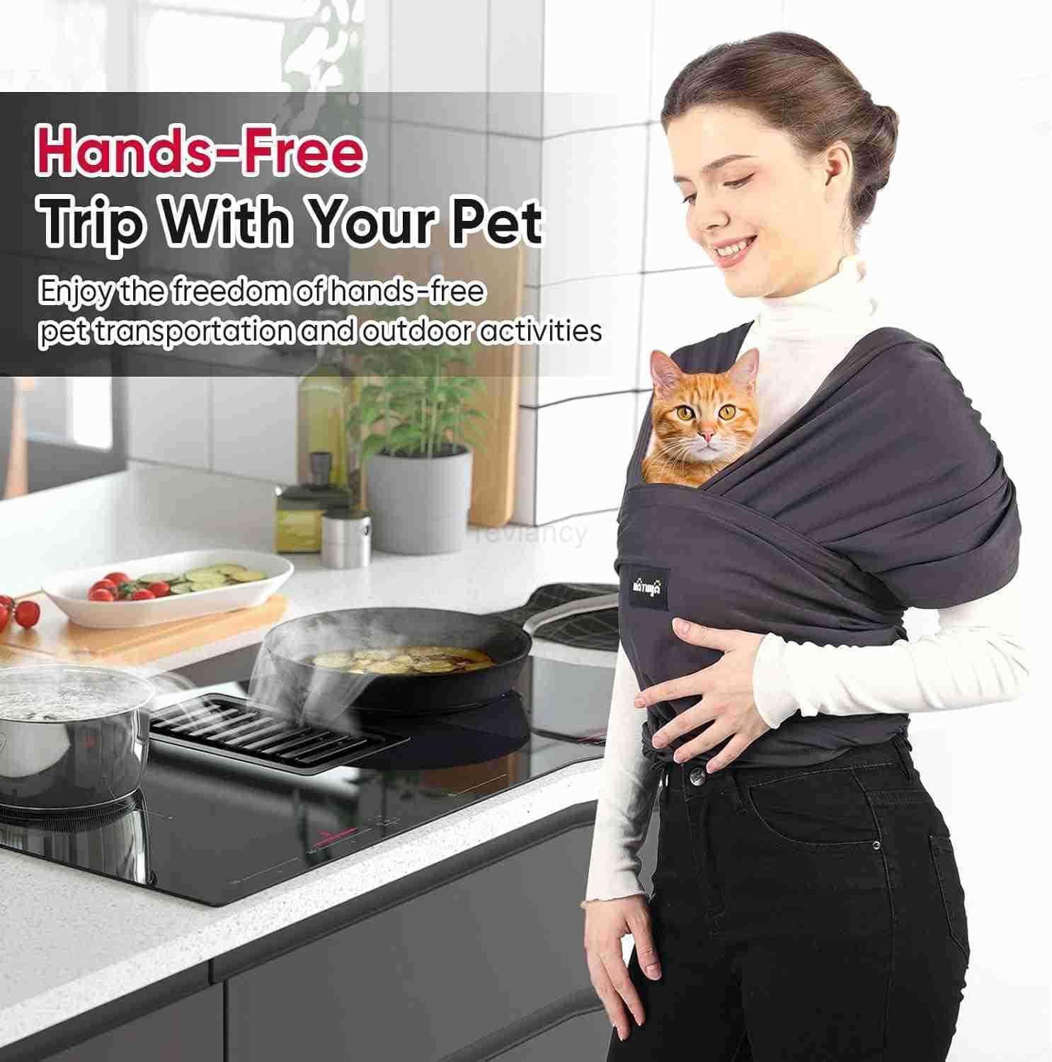 Dog Sling Carrier Small Dog Front Carrier Lightweight Hands Free Puppy Carrier AntiAnxiety Cat Sling Size Adjustable Premium Dog Carrier Sling Warp Dr