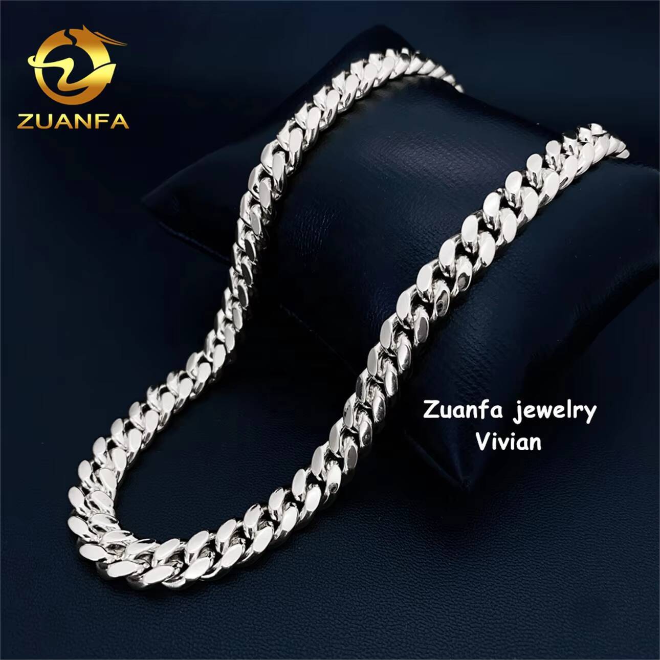 Moissanite Cuban 925 Sterling Silver Iced Out VVS Moissanite Clasp Hip Hop Jewelry Plain Cuban Necklace