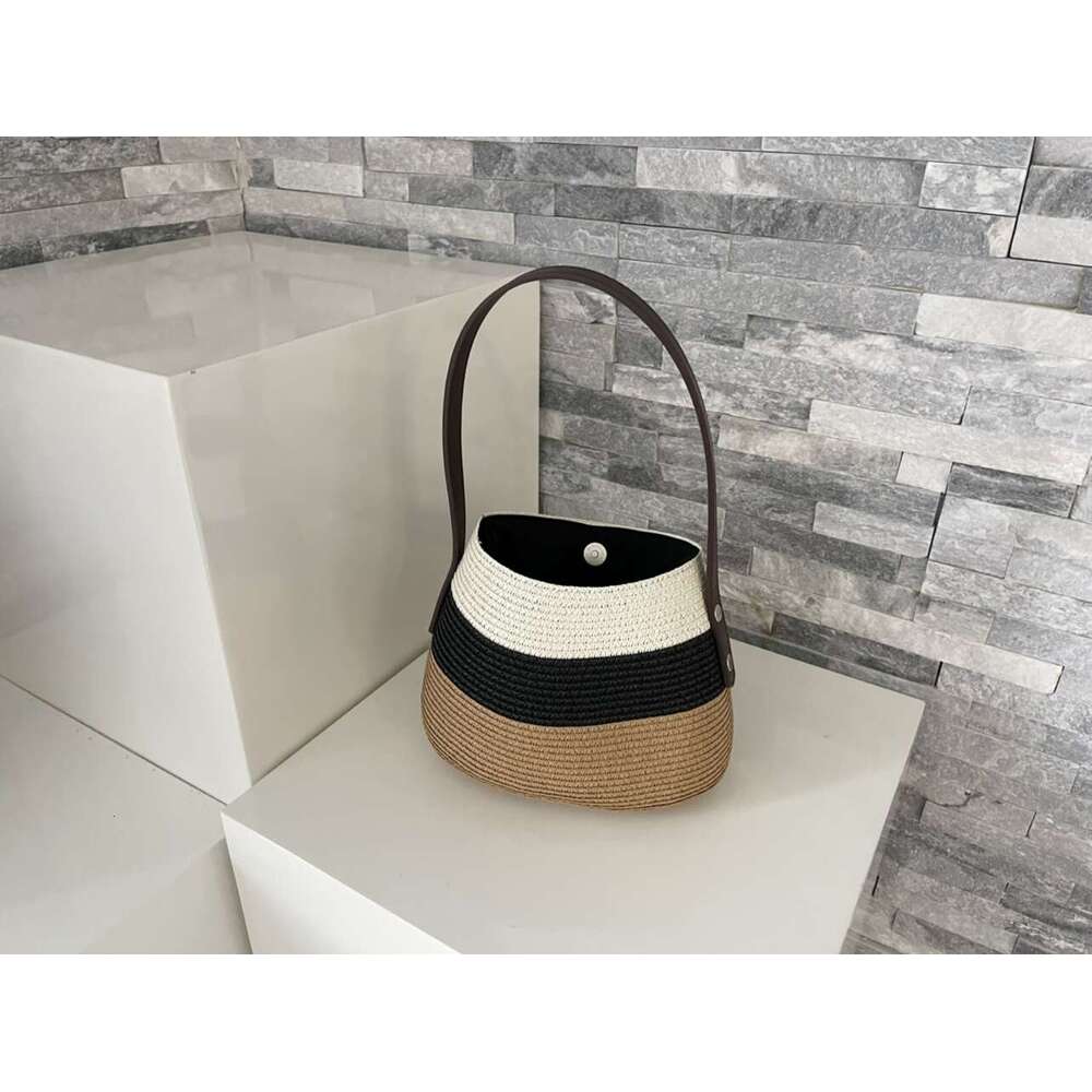 Designer Bag Tote Bag Shoulder Bag Designer Handbag Straw Woven Bag Single Shoulder Literary Bucket French Style Summer Underarm