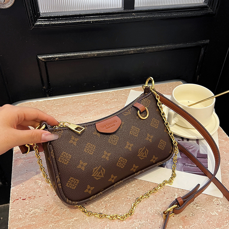 Free shipping 2025 new design elegant party women's shoulder bag fashionable printed chain crossbody bag