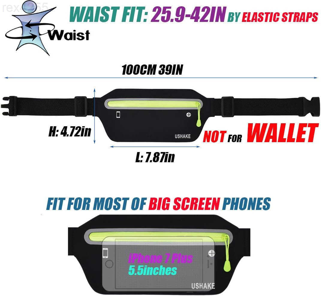 Slim Running Belt Ultra Light Bounce Free Waist Pouch Fitness Workout Belt Sport Waist Pack Exercise Waist Bag for iPhone Samsung in Running Gym Marat