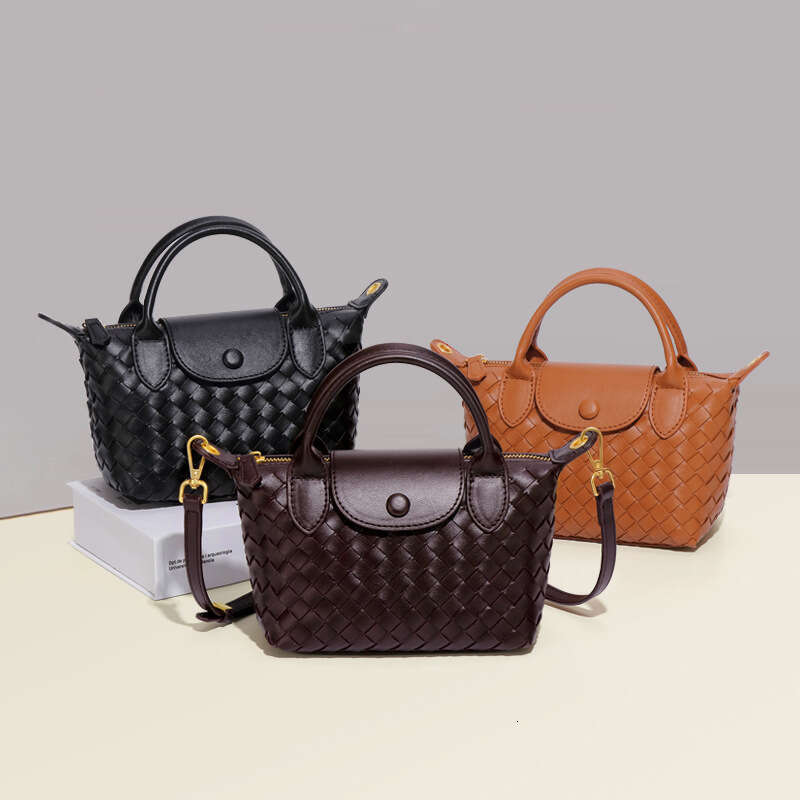New Woven Dumpling Texture Trendy Handheld Bucket High-end Fashion Versatile handbag Shoulder Crossbody Bag