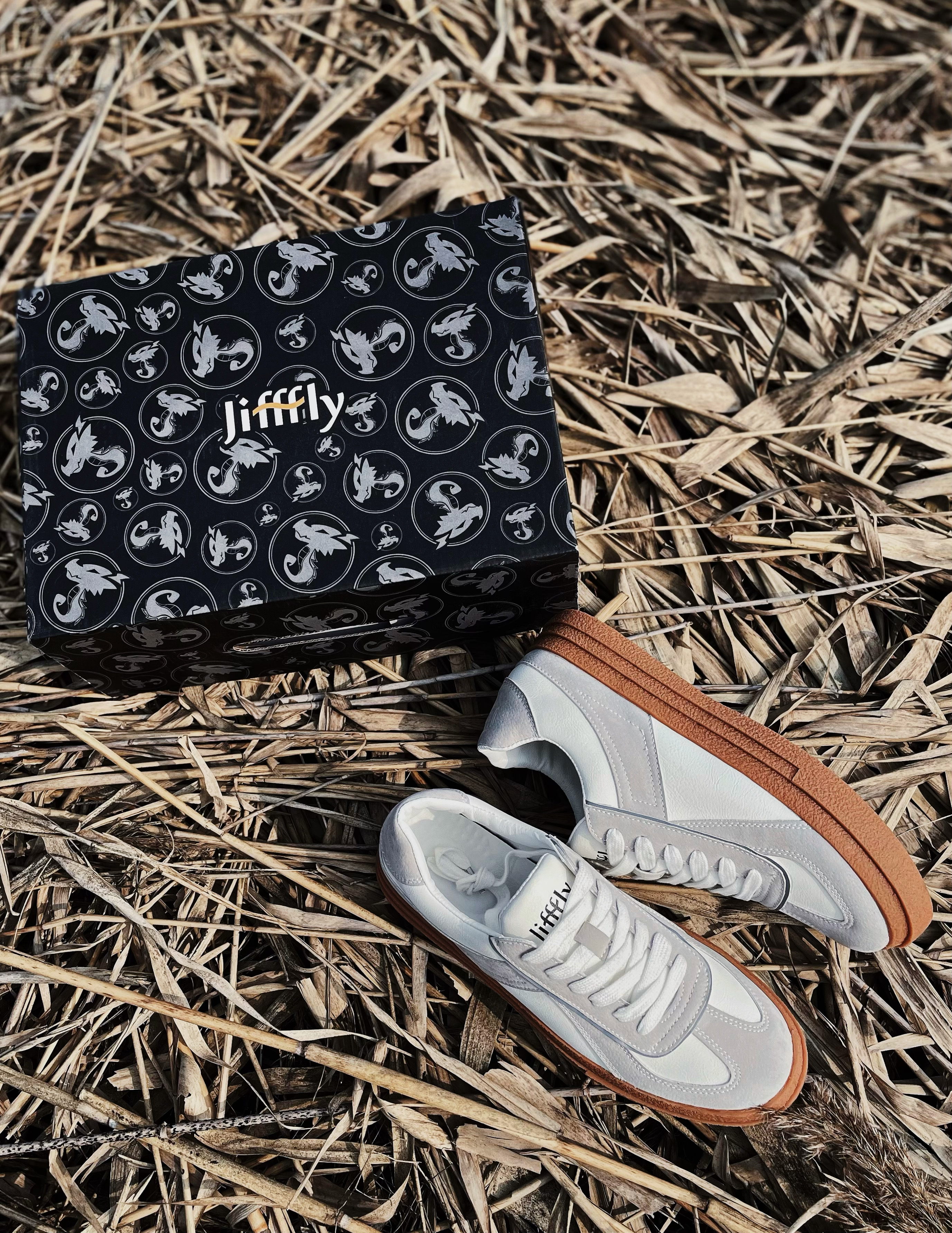 Jifffly Versatile Casual German Training Rubber Sole Men's Trendy Brand Height-Increasing White Sneakers Sports Shoes