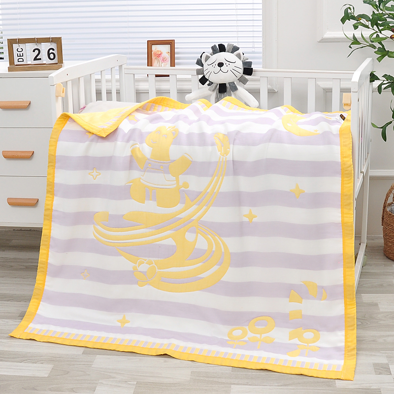 8-Layer 100% Cotton Kids' Quilt - Thickened Ultra-Soft Towel Blanket