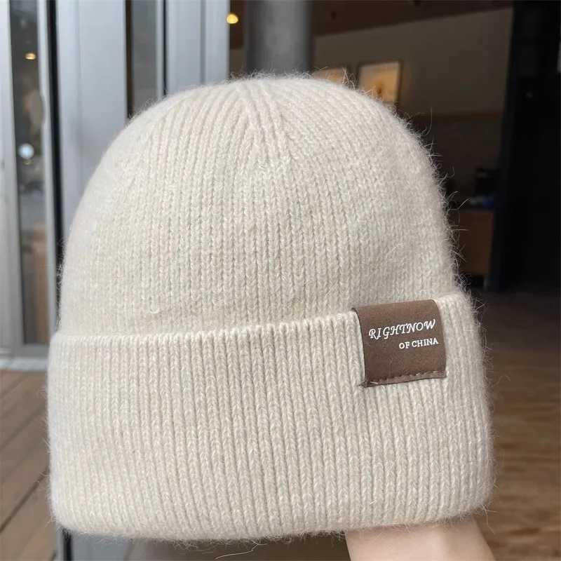 New Rabbit Fur Knitted Hat for Wen ColdProof and Warm Autumn and Winter Hat Korean Sty FeceLi Versati Beanie G250910