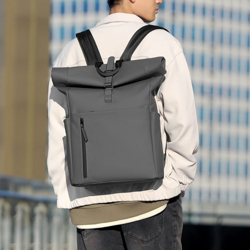 New Men S Backpack Trendy Solid Color Commuter Travel Backpack Large Capacity Laptop Bag Free Shipping Designer Bag Casual Luxury Bag Student School B