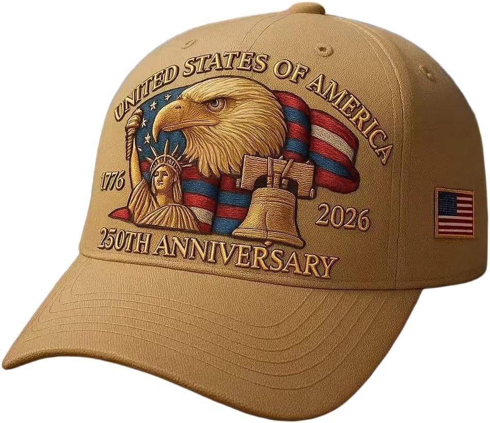 250th Anniversary USA Baseball Cap,Adjustable Retro Embroidered Hat for Men Women Gifts