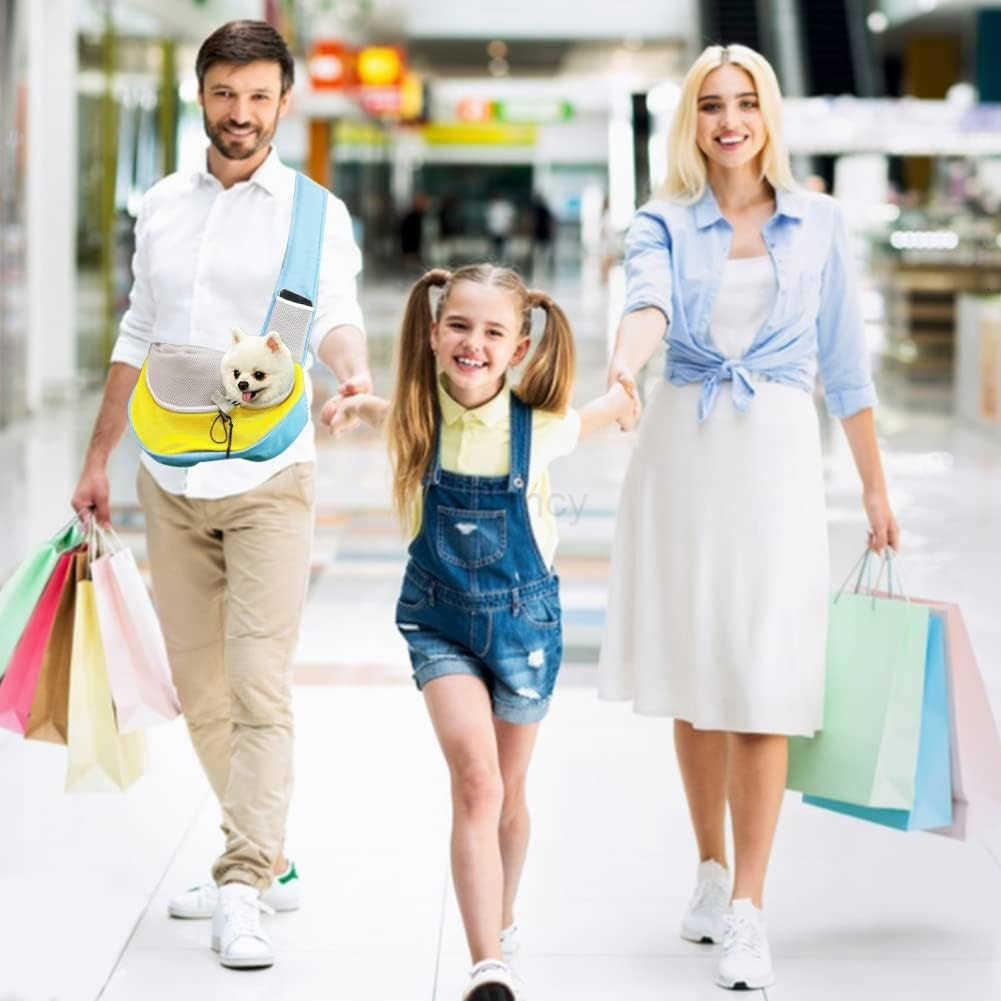 Pet Dog Sling Carrier Puppy Pet Slings Bag for Small Dogs Cats Satchel Carriers Breathable Mesh Hand Free with Adjustable Strap Doggie Crossbody for O