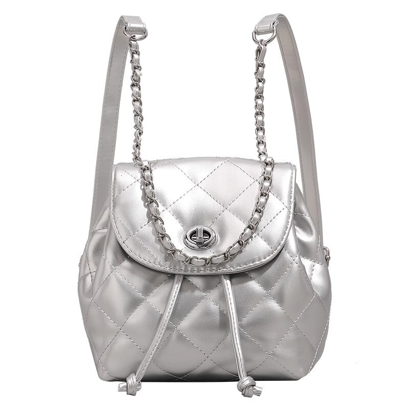 TB BHULAMTE Designer Bag Chain Quilted Backpack Simple Luxury Bag Women High-end 2025 New Summer Korean Style PU Small Backpack For Going Out