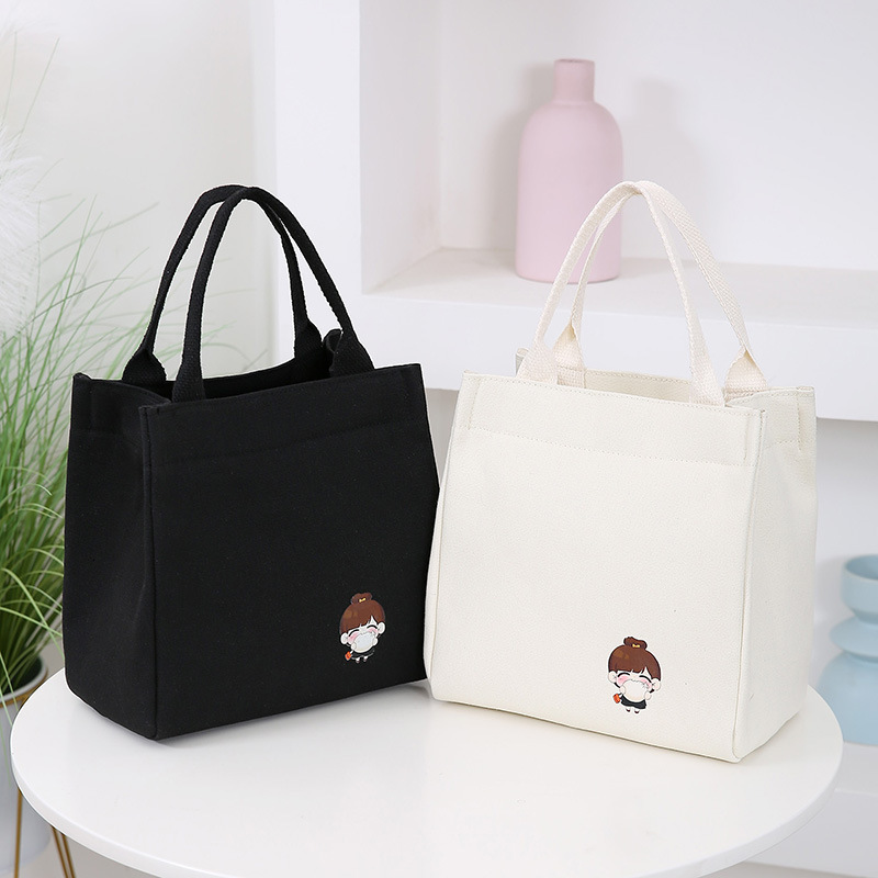 New Simple Free Shipping Canvas Bag Canvas Tote Designer Bag Bag With Lunch For Work Commute Luxury Bag Office Workers Mommy Lunch Box Bento Bag