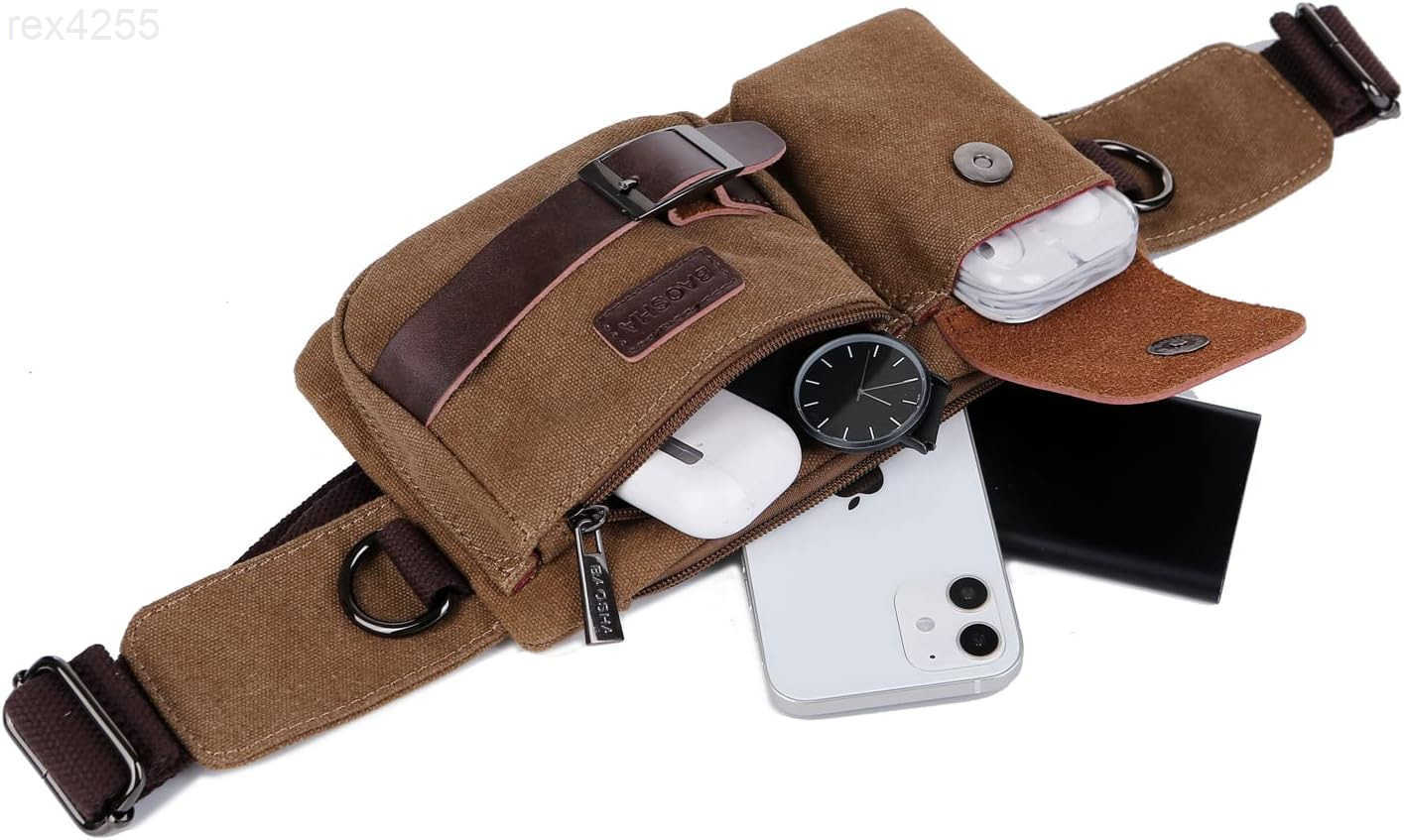 Vintage Mens Waist Bag Sports Waist Pack Bum Bag Security Money Waist Day Pack Pouch Hip Belt Bag Bumbag CoffeeW250912