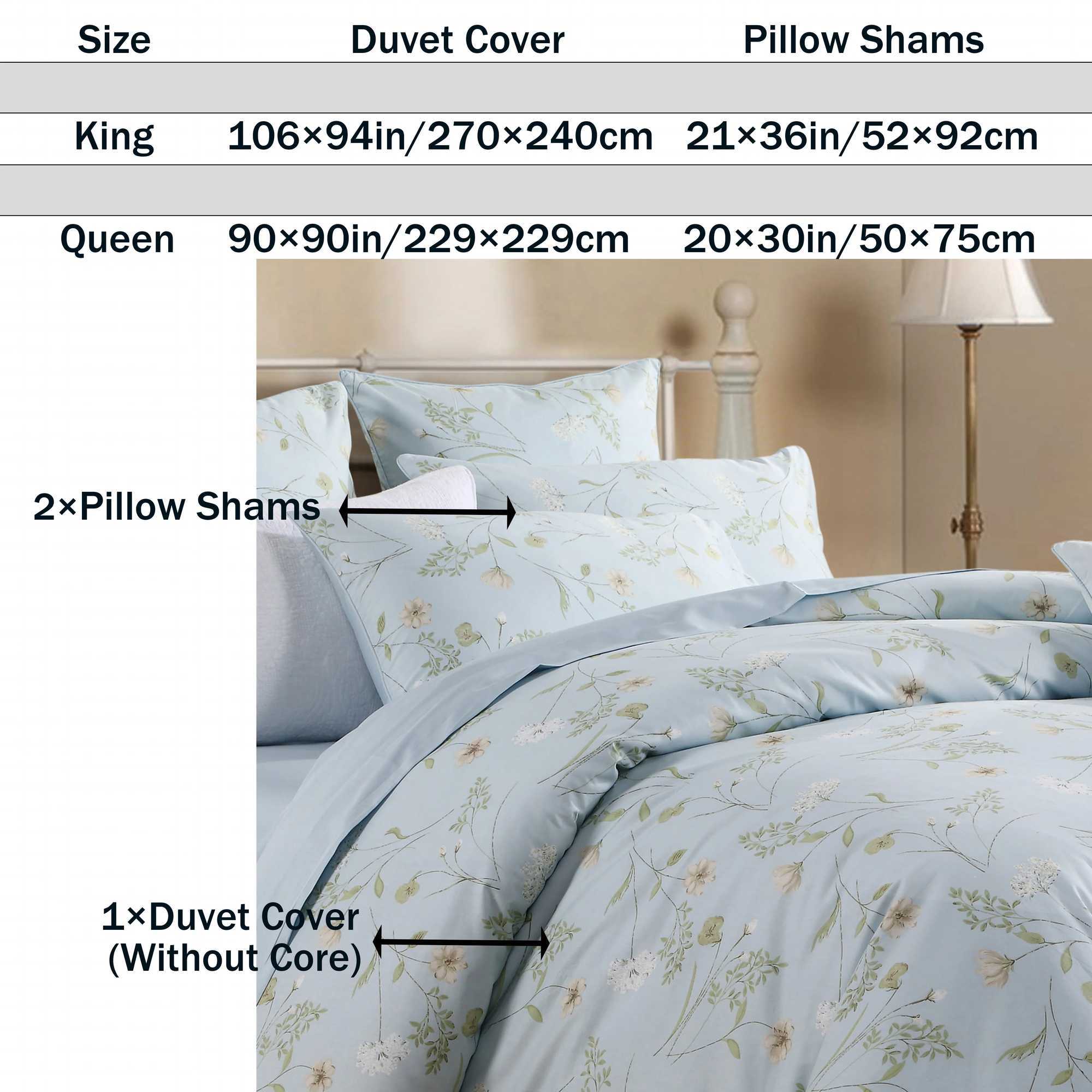 3pcs 600TC 100 Egyptian Cotton Duvet Cover Set Light Blue Shabby Chic Floral Soft SkinFriendly No Inserts C250912