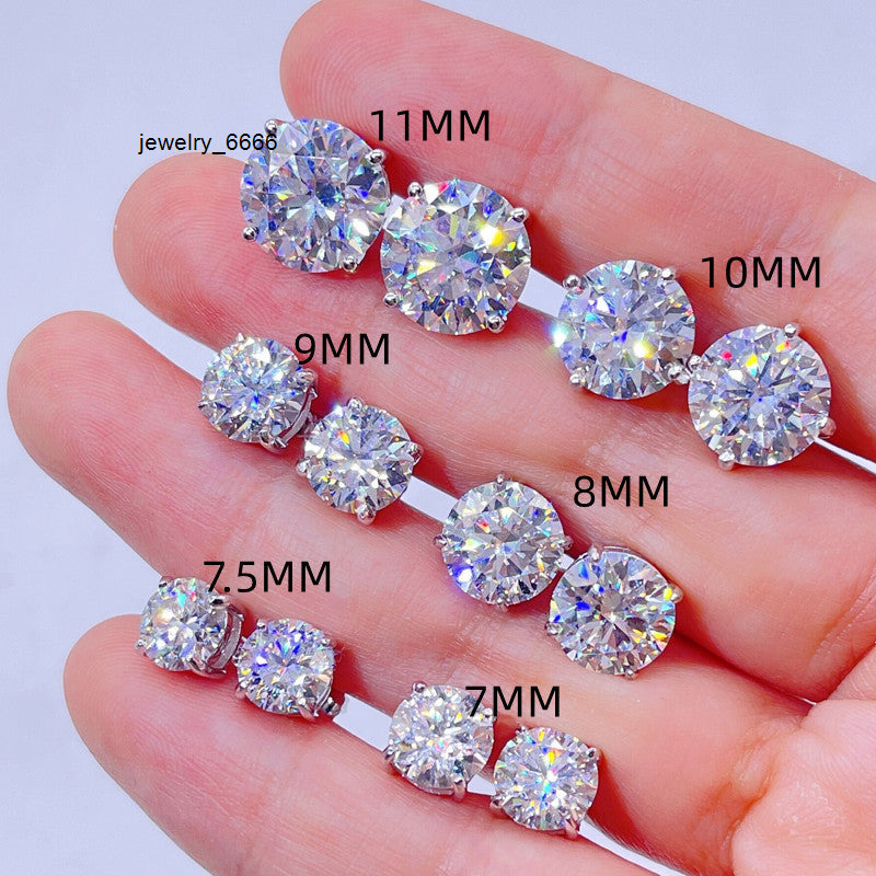 Fashion Jewelry Earrings 3mm10mm Classic Mossanite Screw Back Earrings Hypoallergenic Silver 925 Vvs Moissanite Stud Earrings