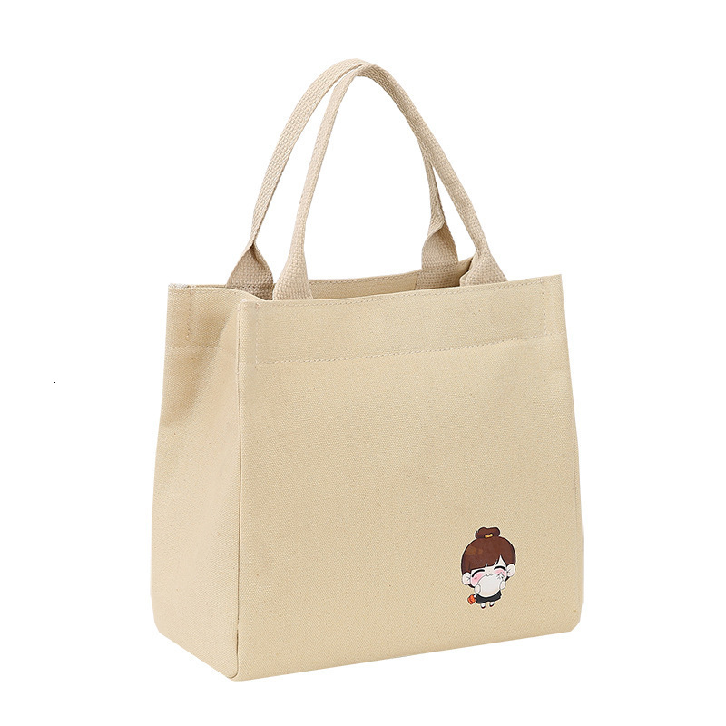 New Simple Free Shipping Canvas Bag Canvas Tote Designer Bag Bag With Lunch For Work Commute Luxury Bag Office Workers Mommy Lunch Box Bento Bag