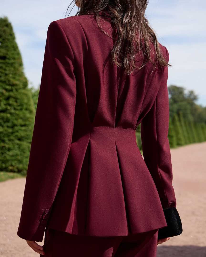 Slim Fit Women Pants Sets For Wedding Pretty Girl Evening Party Blazer Guest Wear Customized 2 Pieces