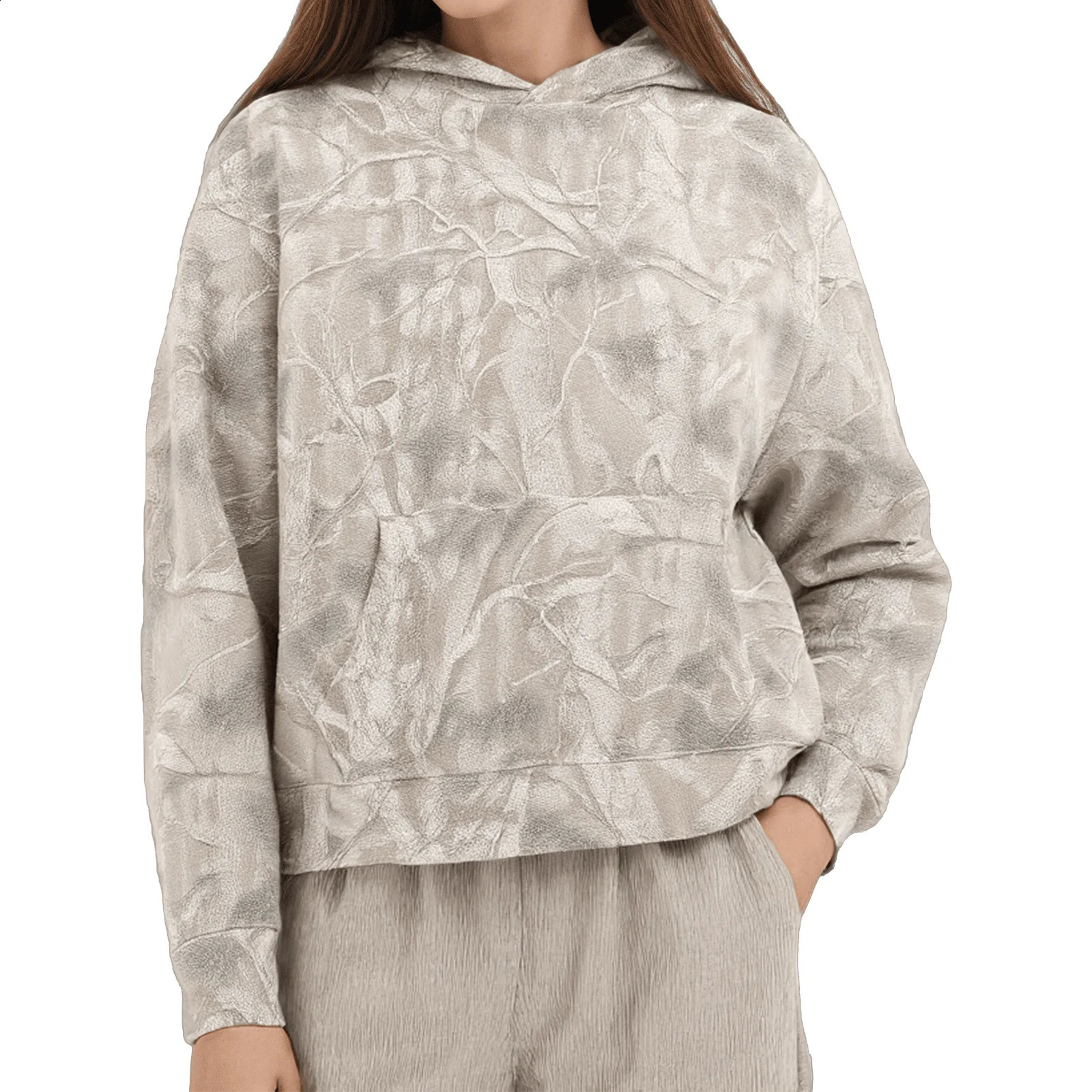 Camo Hoodie for Women Oversized Hoodie Maple Leaf Print Oversized Hooded Sweatshirt 250911