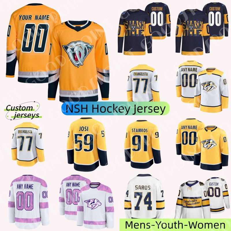 NSH Hockey Jersey Nashvilles Predators Jersey Roman Josi #90 O'Reilly Steven Stamkos Filip Forsberg Jonathan Marchessault Juuse Saros 2025 mens youth jersey