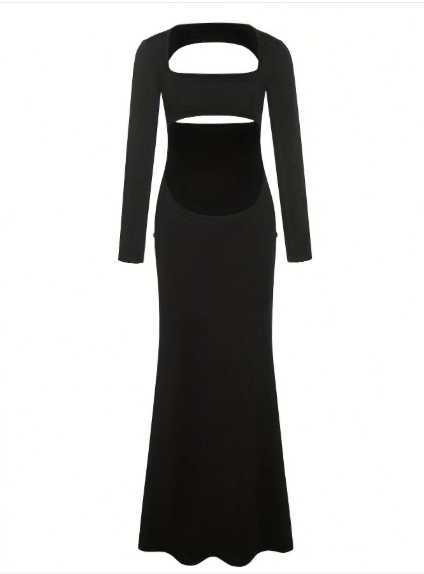 Pregnant women's photo shoot clothing: elastic pregnant women's dress, fishtail dress, cut-out back and exposed belly, floor-length dress fo