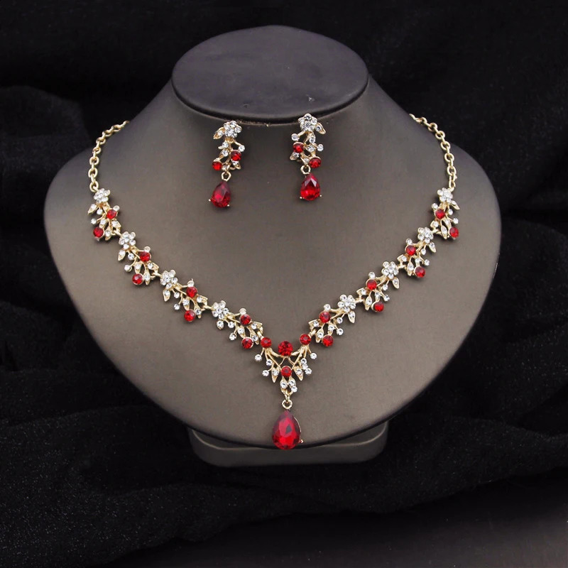 Gorgeous Crystal Fashion Jewelry Sets for Women Choker Necklace Earrings Prom Wedding Dress Bridal Necklace Sets 250911