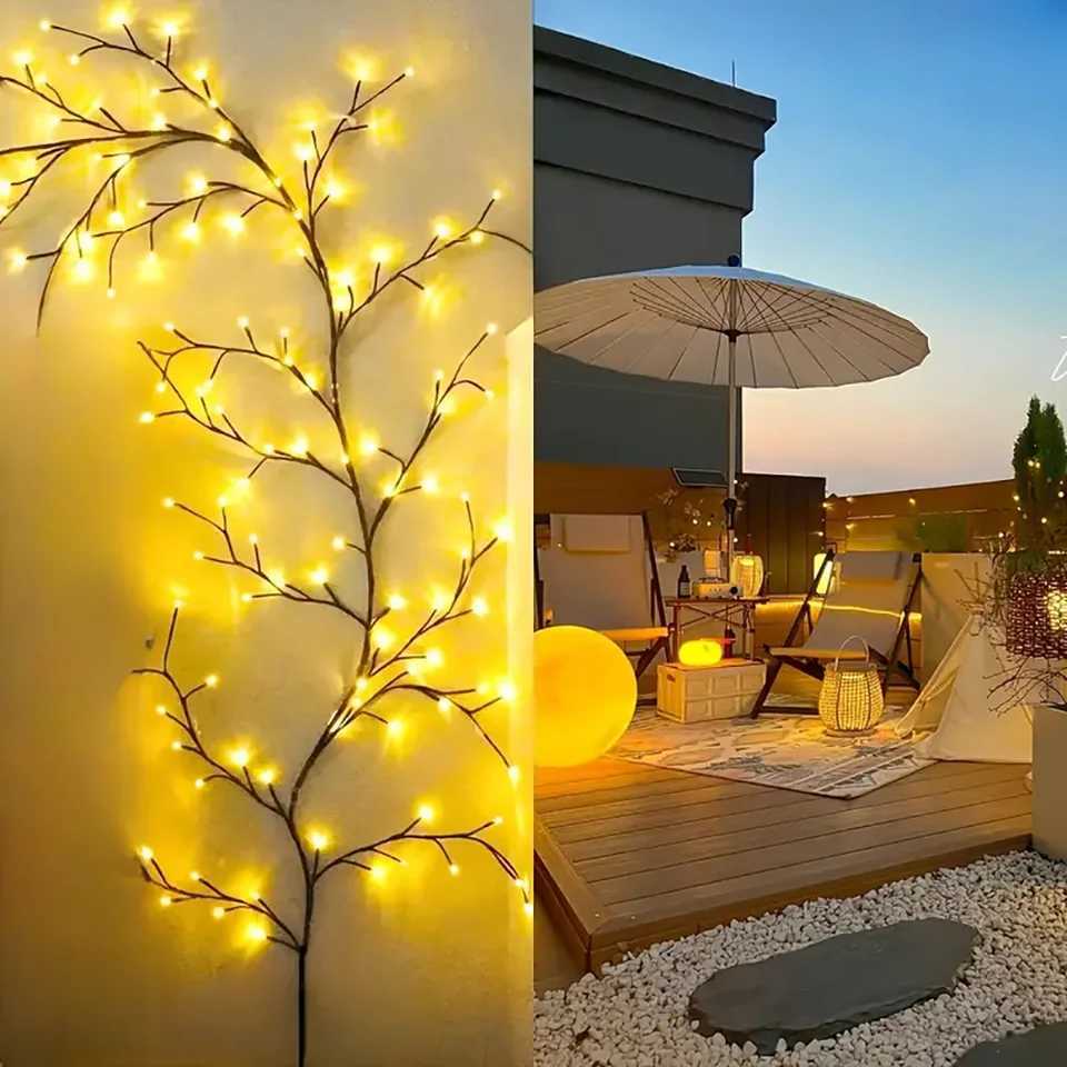 Outdoor Lighting Light String Solar Tree and Vine Lamp 96LED Tree Branches Light Waterproof Garland Home Decorative Lights C250912