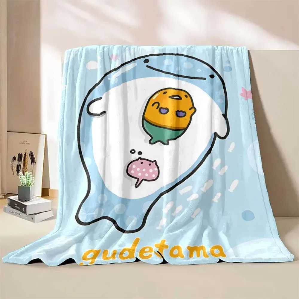 1PC Gudetama Egg Printed Blanket Children Adult Blanket Soft and Warm Bedding for Bed Sofa Outdoor Travel Cover BlanketXJ250912