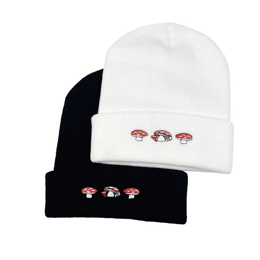 1pc Autumn Winter Acrylic Fiber broidery Ta Mushro Knit Beanie Skl Hat for Men Wen Outdoor Cold G250910