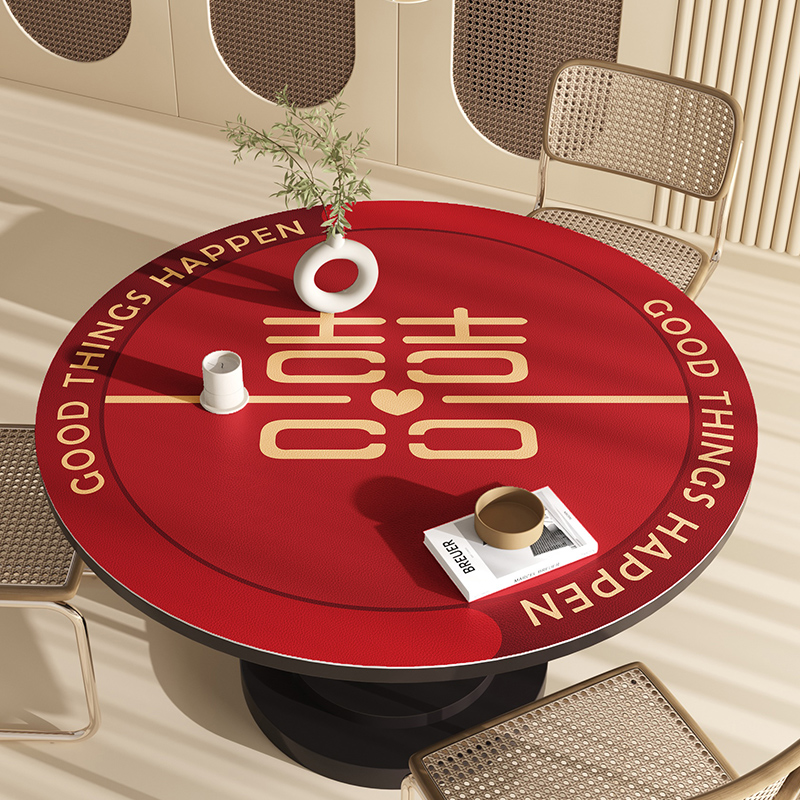Tablecloth round coffee table oil-proof and waterproof disposable table mat round table top mat HJMP01