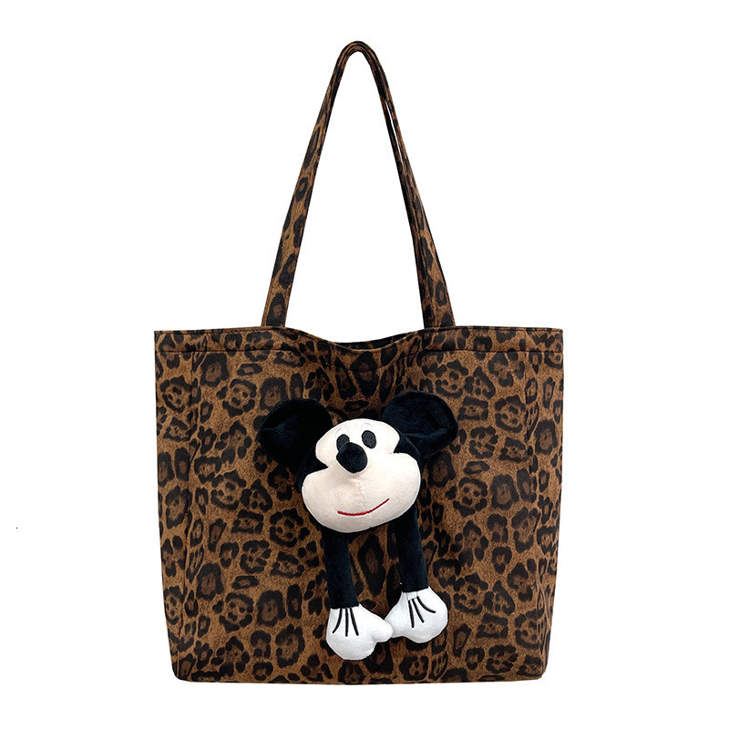 Commuting Casual Commuting Large Capacity Luxury Bag Bag Women New Free Shipping Autumn Winter Canvas Leopard Designer Bag Print Large Capacity Tote B