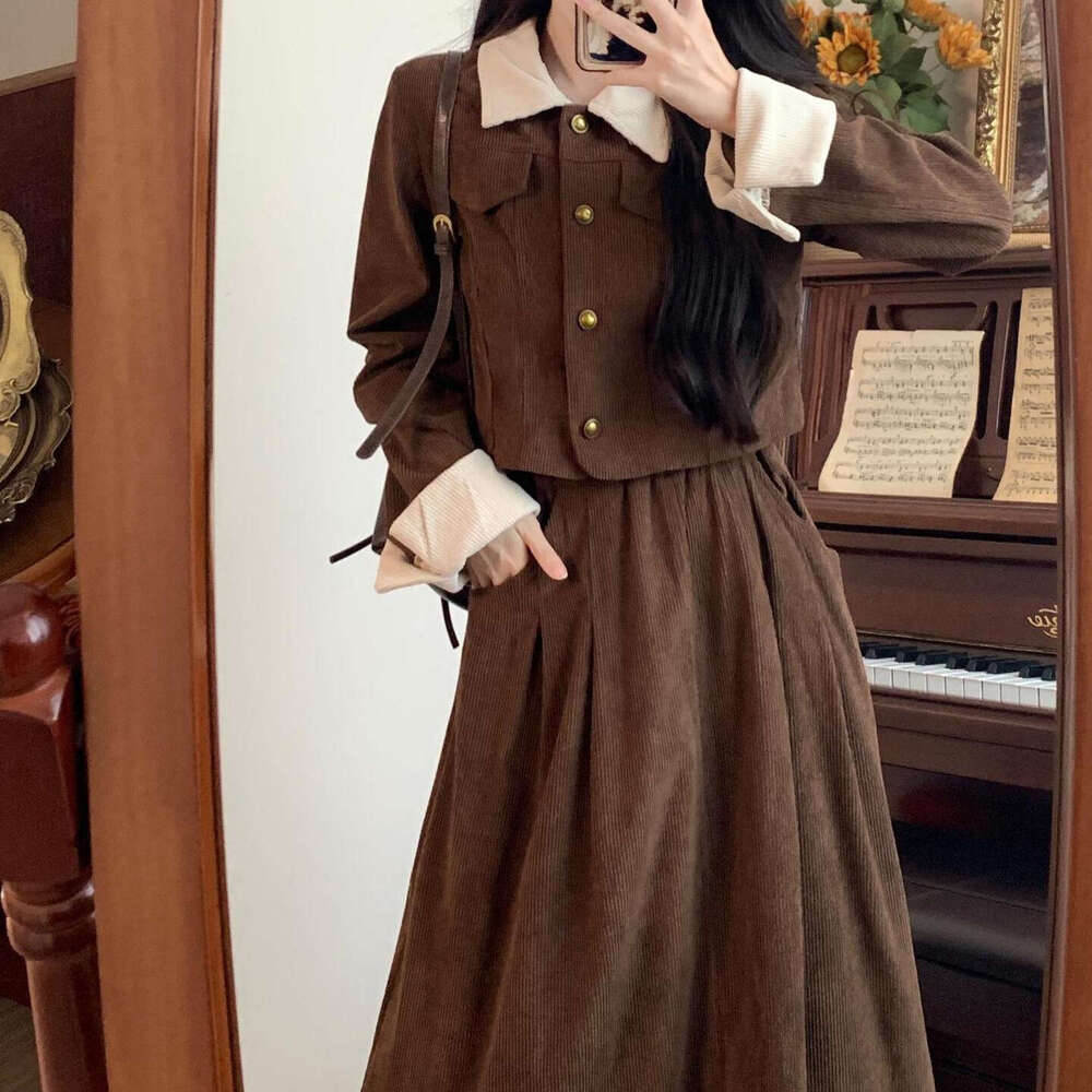 DHEssentials Plus Size French High-End Little Chanel Half Skirt for Women Early Autumn New Style Slimming Belly Covering Matching Set