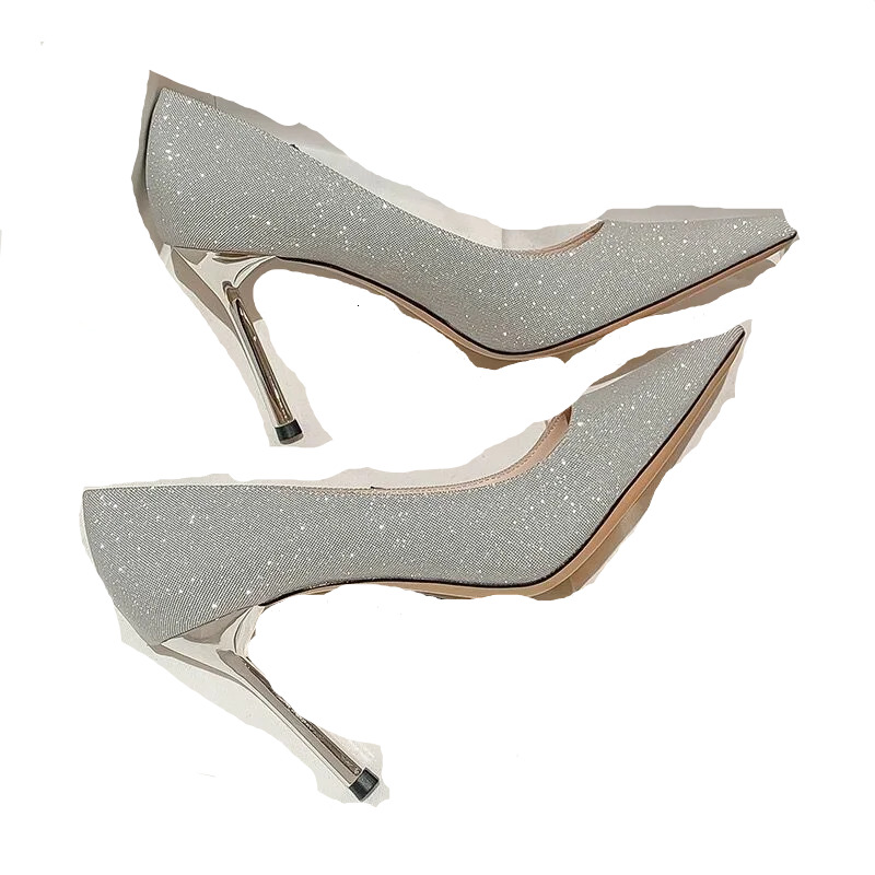 2025 Autumn New Wedding Dress Women's Fine High Heels Water Diamond Shining Design Light Luxury Elegant Fashion Women's High Heels Designer 