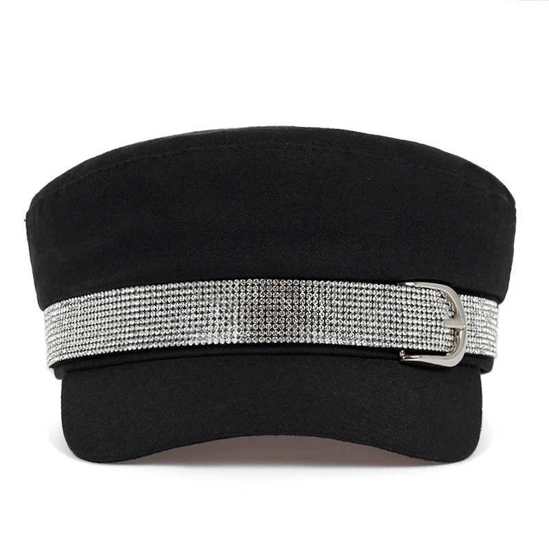 1piece Unisex Rhinestone Belt Buck Navy Outdoor Sunscreen isure Hat Spring Autumn Travel Tourism Beach Vacation G250910