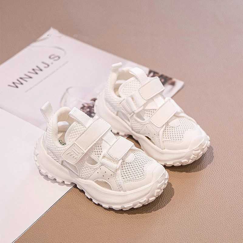 Childrens Sports Shoes 2025 Spring New Hollow Large Childrens Sports Sandals Thick Soles Breathable Casual Shoes for Girls Y250912