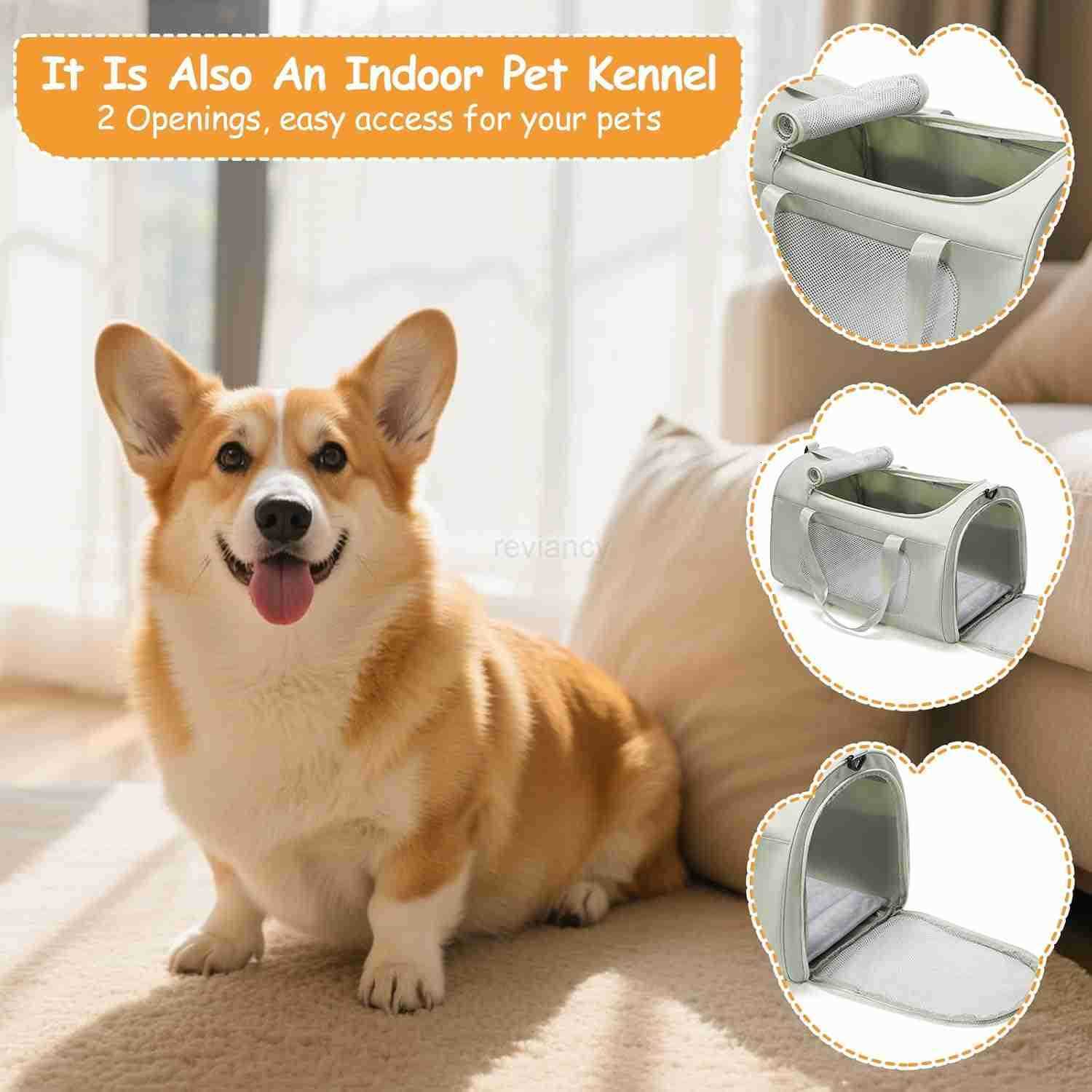 Large Cat Carrier SoftDog Carrier Airline Approved with Soft SidedDog Carriers for Small DogsMesh Pet Carrier Holds up to 20lbsGreenW250911