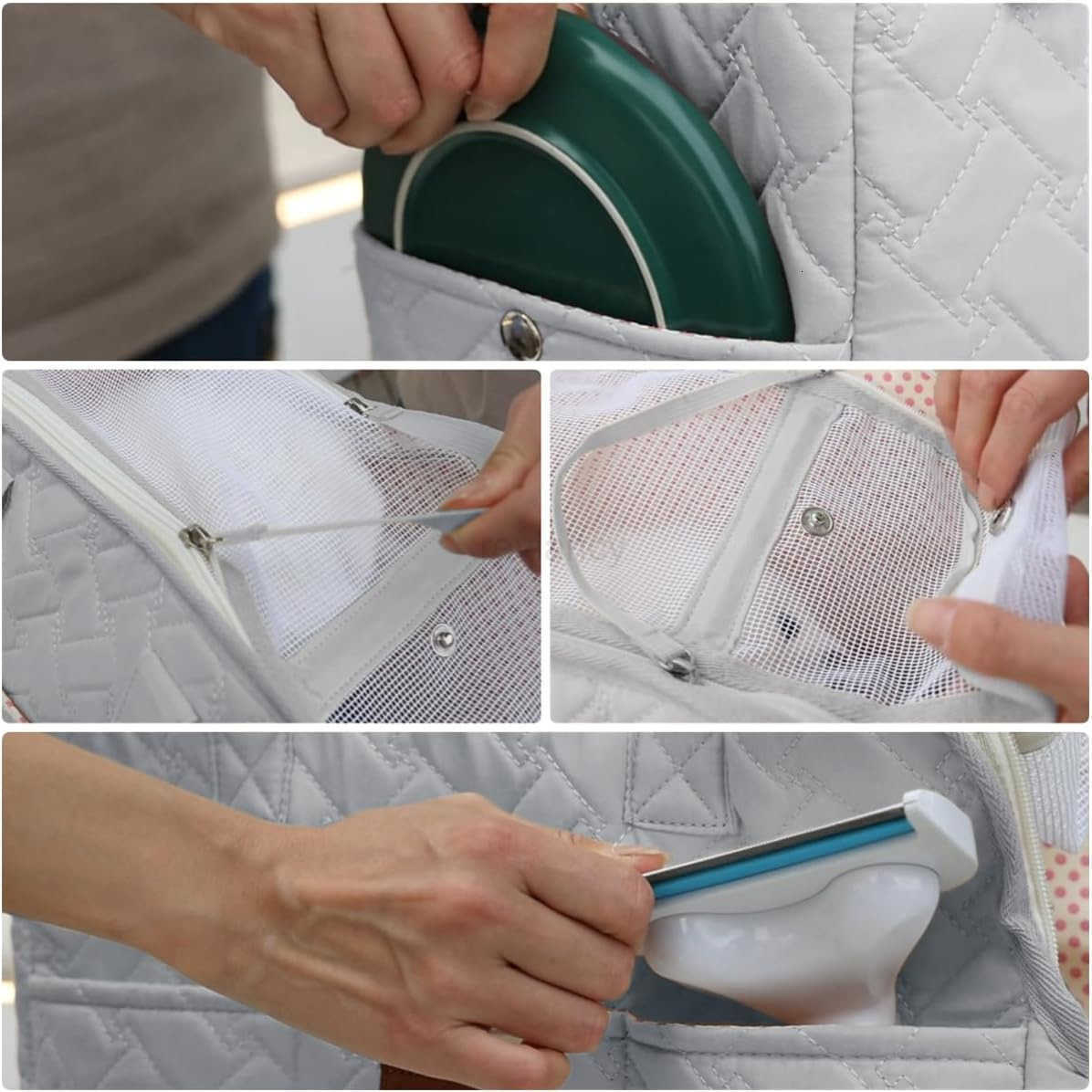 Small Dog Carrier Kitten Puppy Handbag with Multiple PocketsWoman StyleBreathable Mesh Soft CushionPets Tote Purse Picnic Travel OutdoorMAX 6 lb Cream