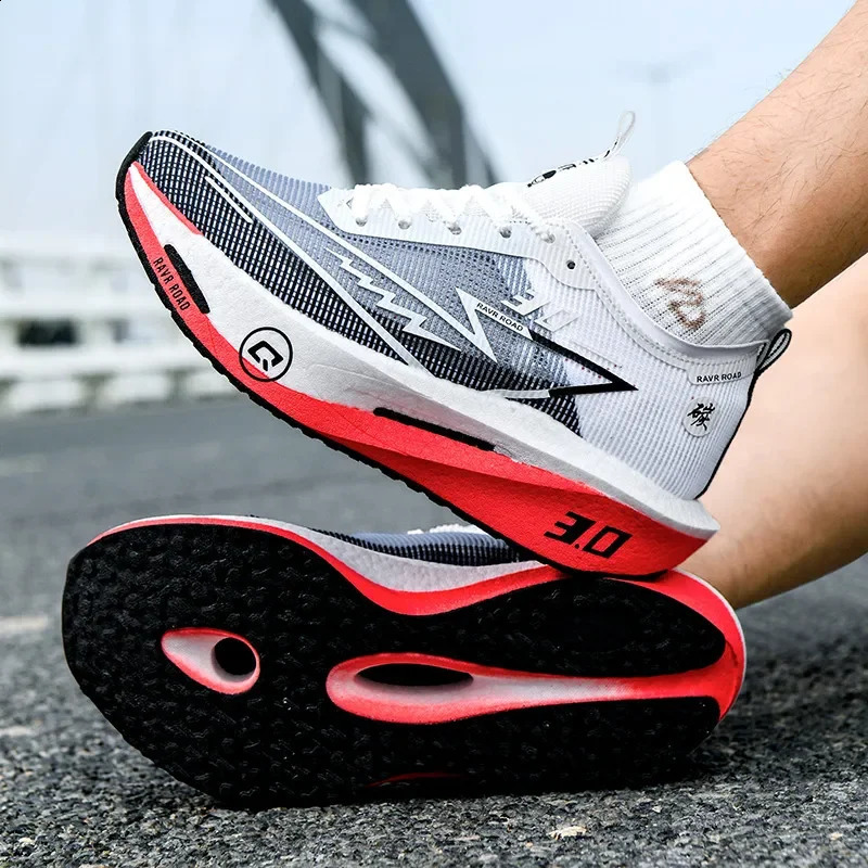 Mens Carbon Board Sneakers Antislip Cushioned Comfortable Racing Training Running Shoes Mesh Tennis Shoes Casual for Women 250911