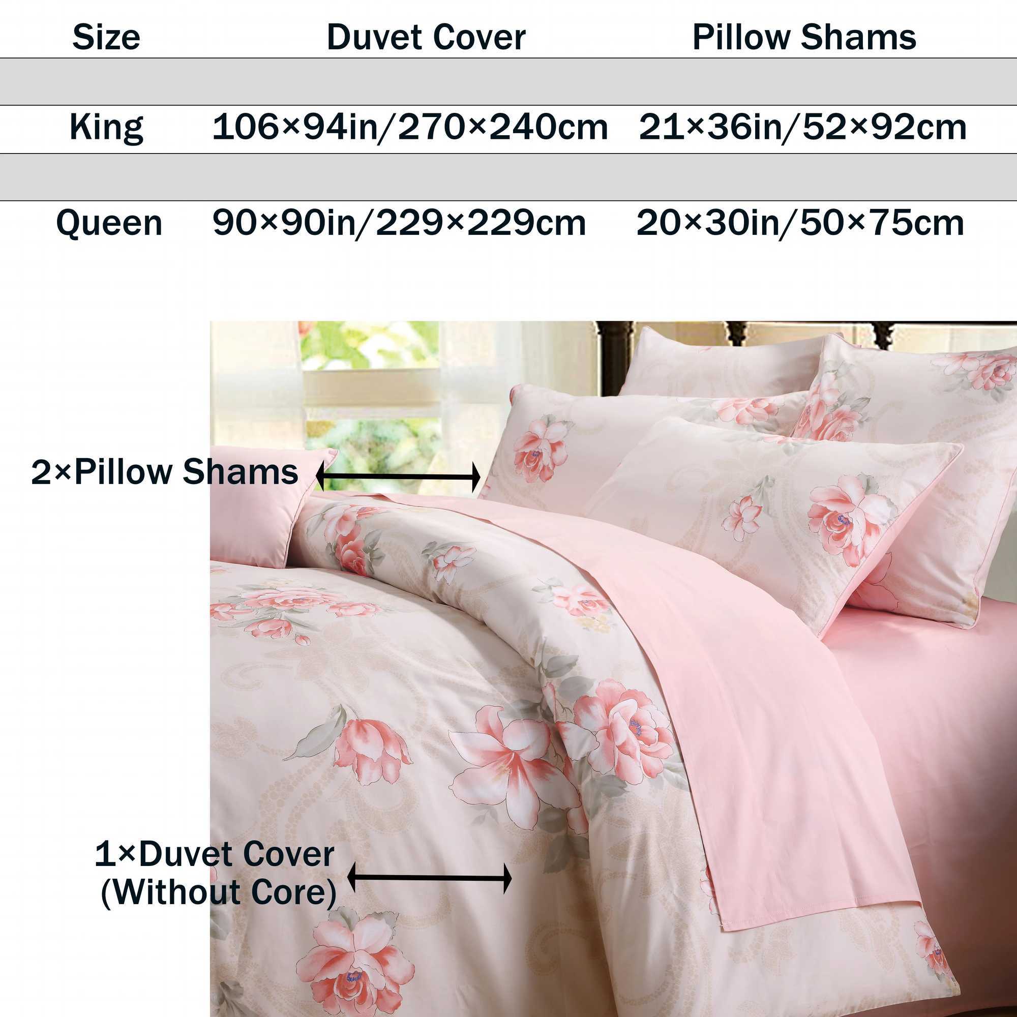 3pcs 600TC 100 Egyptian Cotton Duvet Cover Set Pink Blooming Rose Pattern Soft SkinFriendly No Inserts C250912