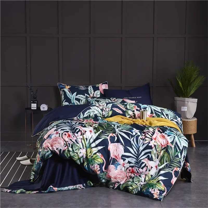 2024 new 60 count long staple cotton digital printing four piece set Cover Bed sheet set Fitted sheet C250912