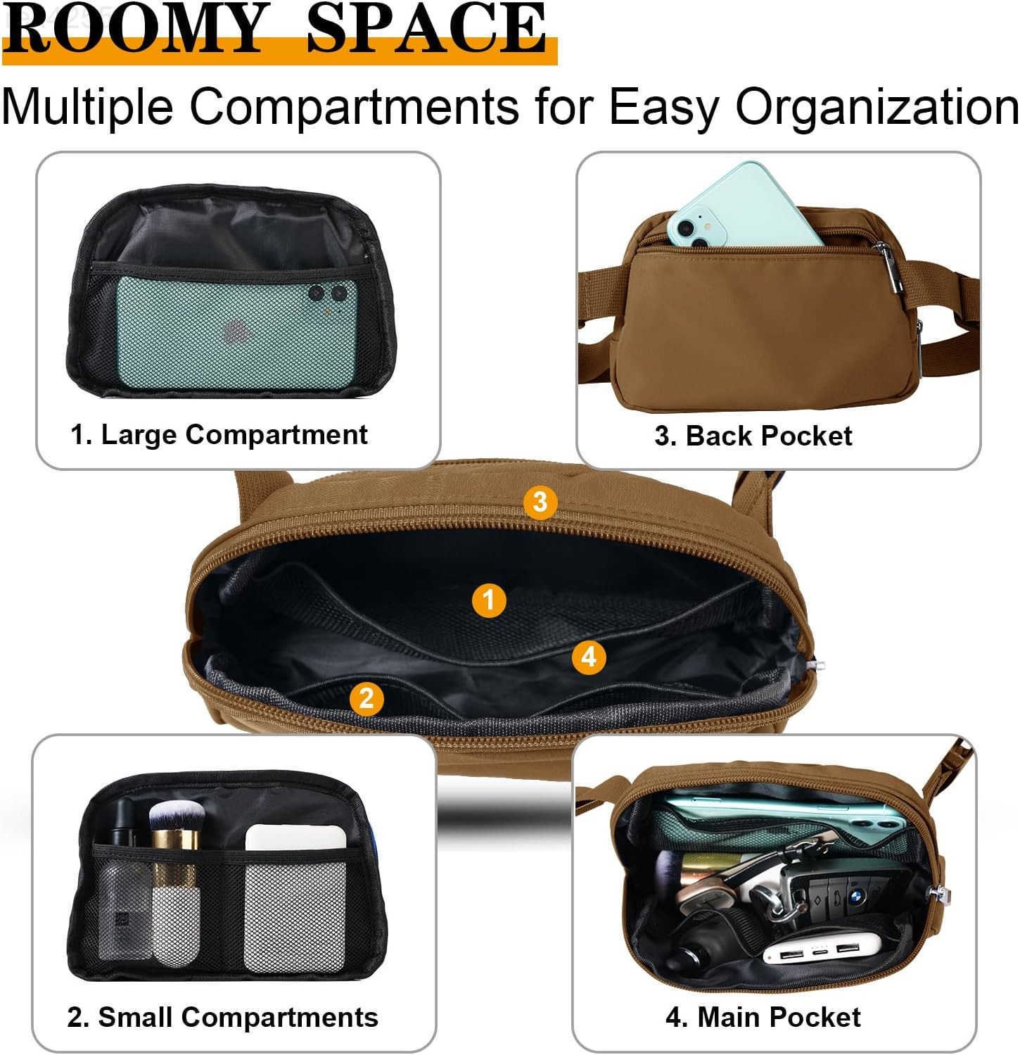 Fanny Pack for Women Tween Girls Boys Small Belt Bag 1L with Adjustable Strap 32 to 51 Crossbody Bag Waterresistant for Travel Gym Sport Running Fashi