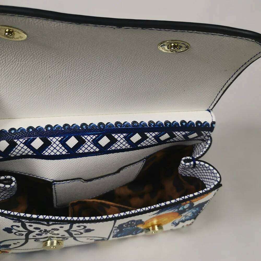 Shoulder Bags Handbags Leather Women's Messenger Bag Designer Lemon White Flowers