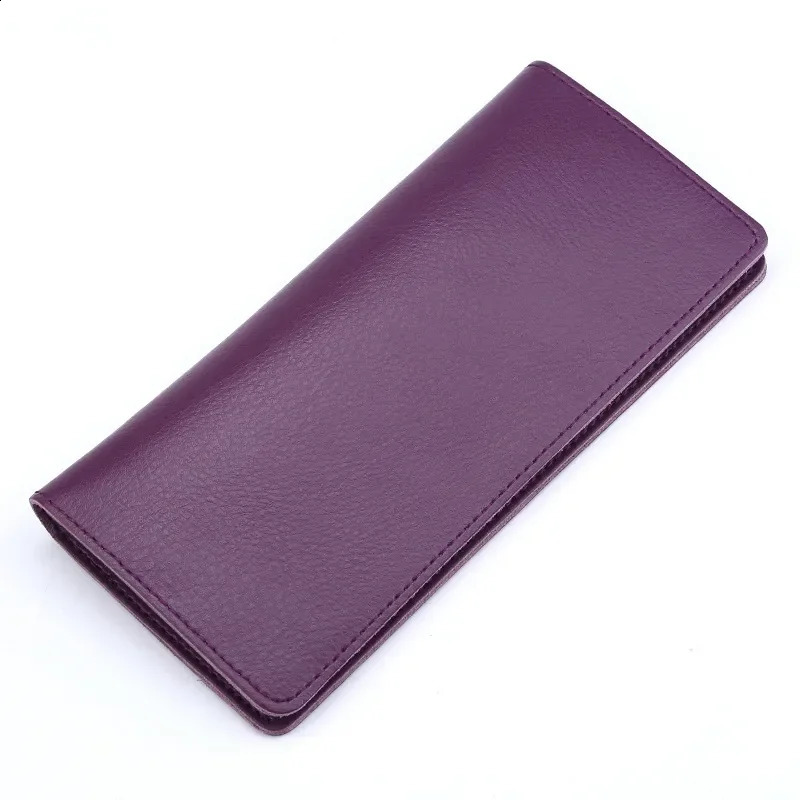 Cow Split Leather Men Long Wallet Women Long Purse Male Slim Money Bag Female Credit Card Holder Thin Two Fold Clutch For Ladies250906