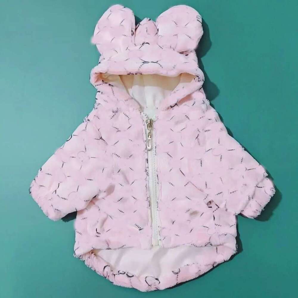 Designer Pet Dog Fur Hooded Classic Rabbit Hat Autumn and Winter Thickened Coat Fadou Bears corgi Cute Fashion Jacket White Pink brown Free shipping