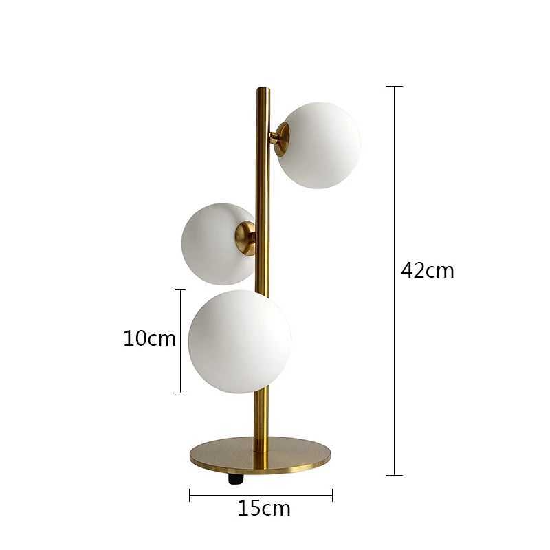 OUDELADI glass Ball Table Lamps LED living room bedroom bedside Decor lighting fixture Gold Black Iron Art Study desk Lamps C250912