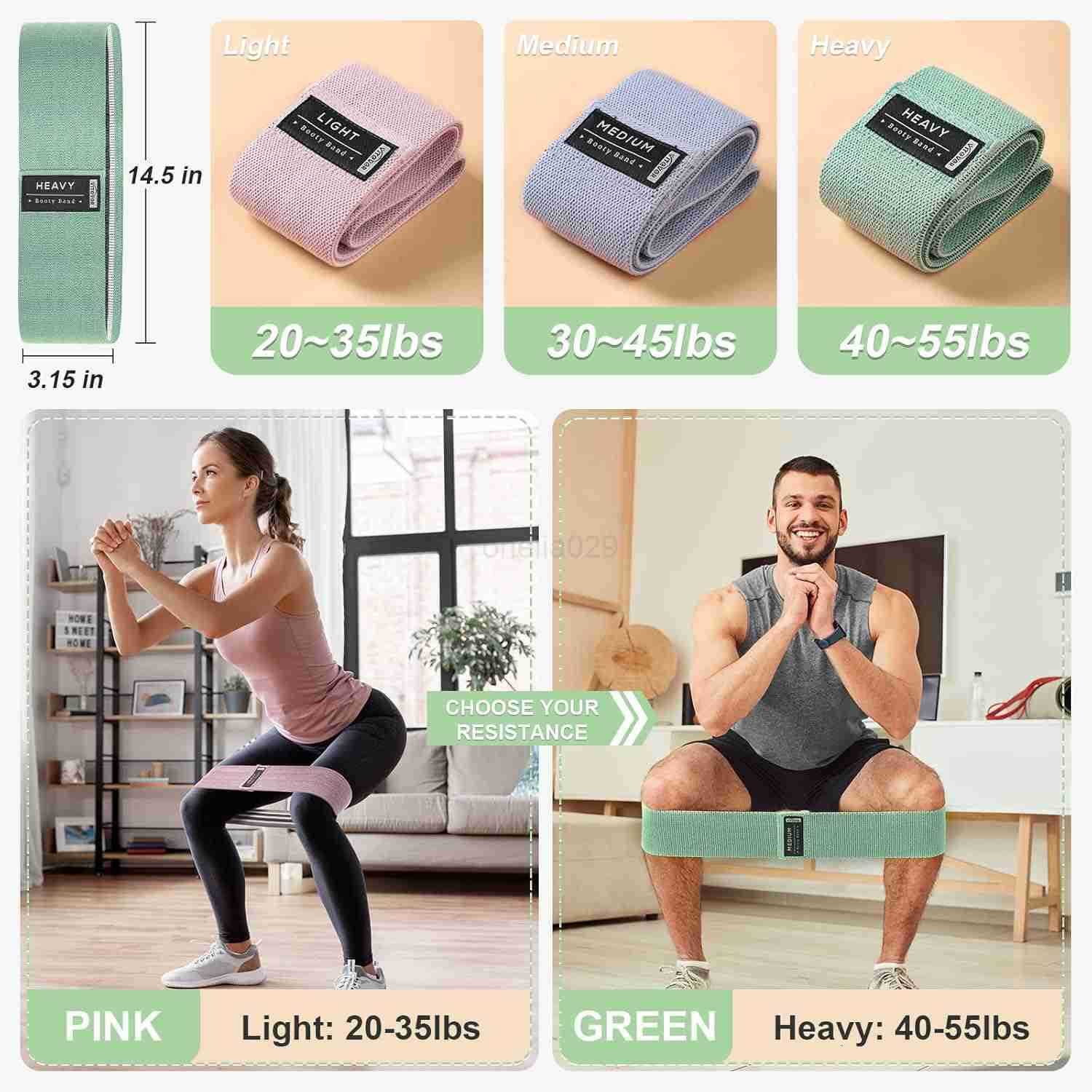 Bands Set Resistance Bands for Working Out Exercise Bands for Women and Men Legs and Butt Stretch Bands for Pilates Yoga Starter Set W250912