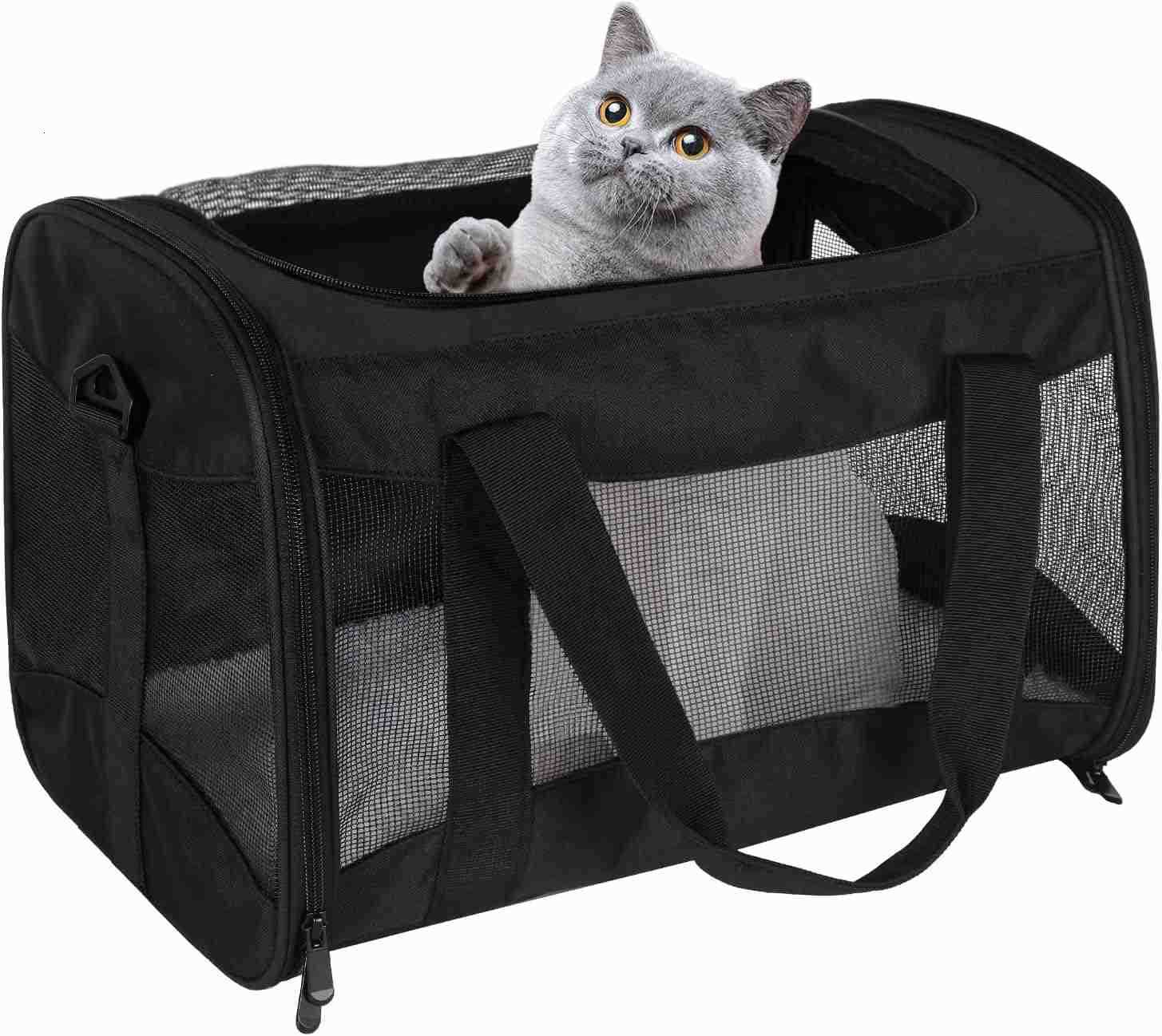 Cat Carrying Case Pet Dog Carrier SoftSided Cat Bag Airline Approved Pet Travel Carrier Up to 15 Lbs Collapsible Cats Carrier Dog Carrier for Medium S