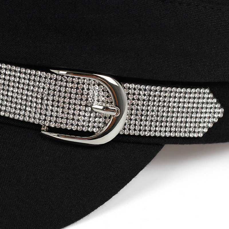 1piece Unisex Rhinestone Belt Buck Navy Outdoor Sunscreen isure Hat Spring Autumn Travel Tourism Beach Vacation G250910