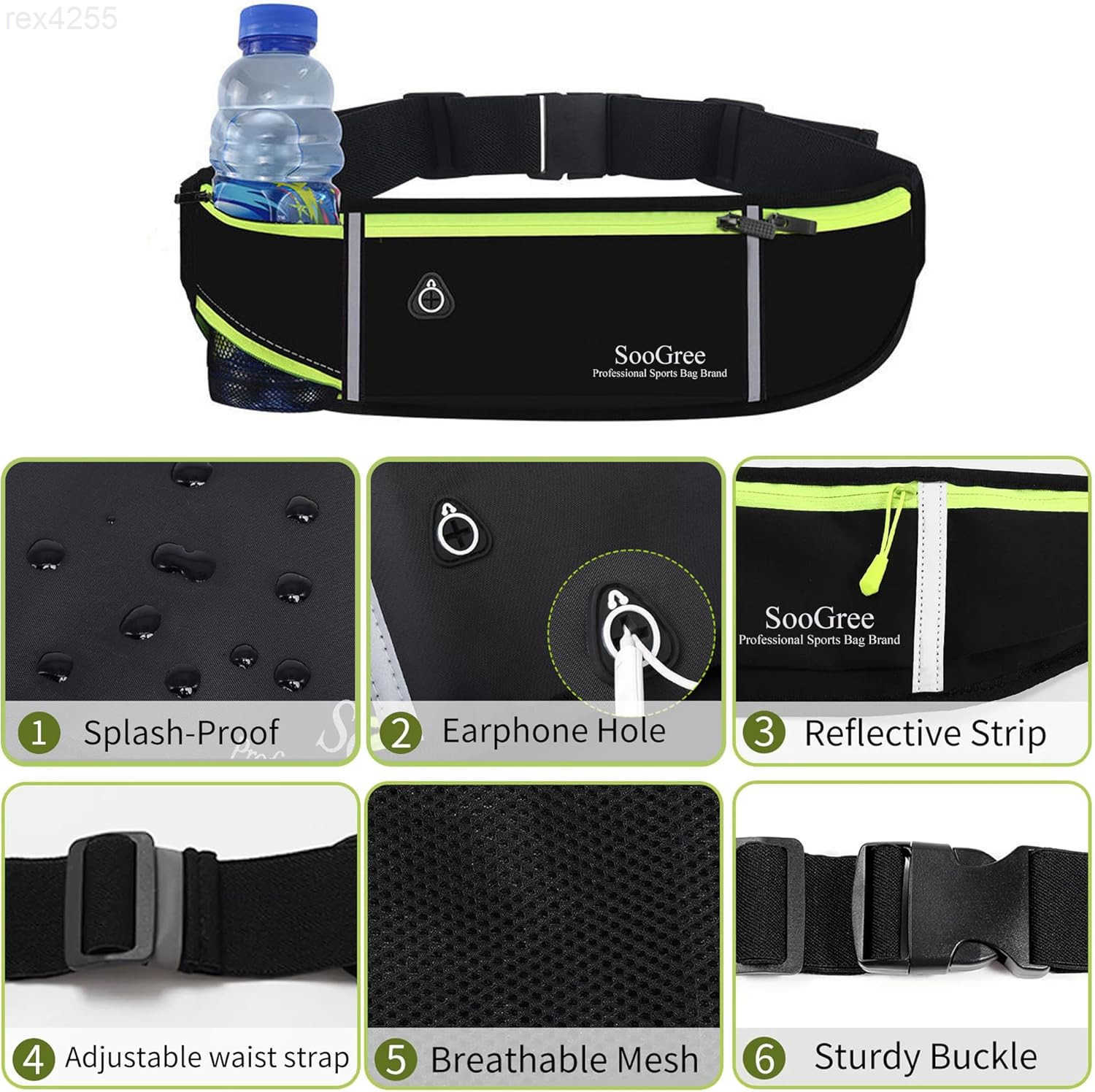 Fanny Packs Running Belt Pack Waist Pack Bag for Men and Women Lightweight Runners Water Bottle Belt Bag Phone Holder Money Belt for Traveling Hiking 