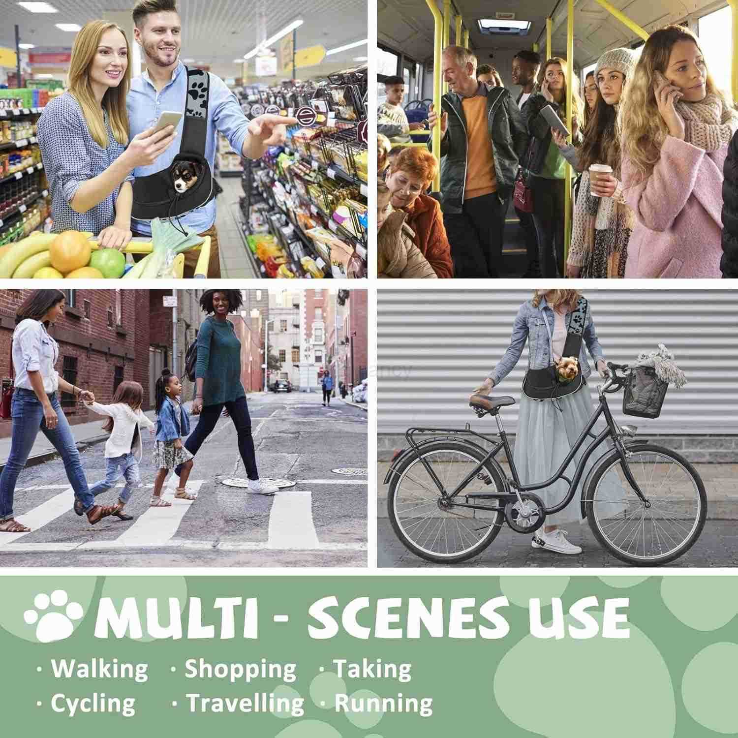 Dog Carriers for Small Dogs Breathable Pet Sling Carrier Travel Cat Carrier Puppy Carrier Hands Free Dog Carrying Bag for 5lb Dogs Klein Blue SW250912