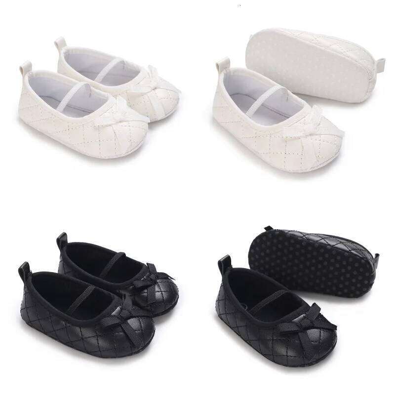 Newborn Mary Jane Ballet Flat Classic Fashion Non-Slip Bow Baby Shoes Soft Sole Preschool Walking Footwear