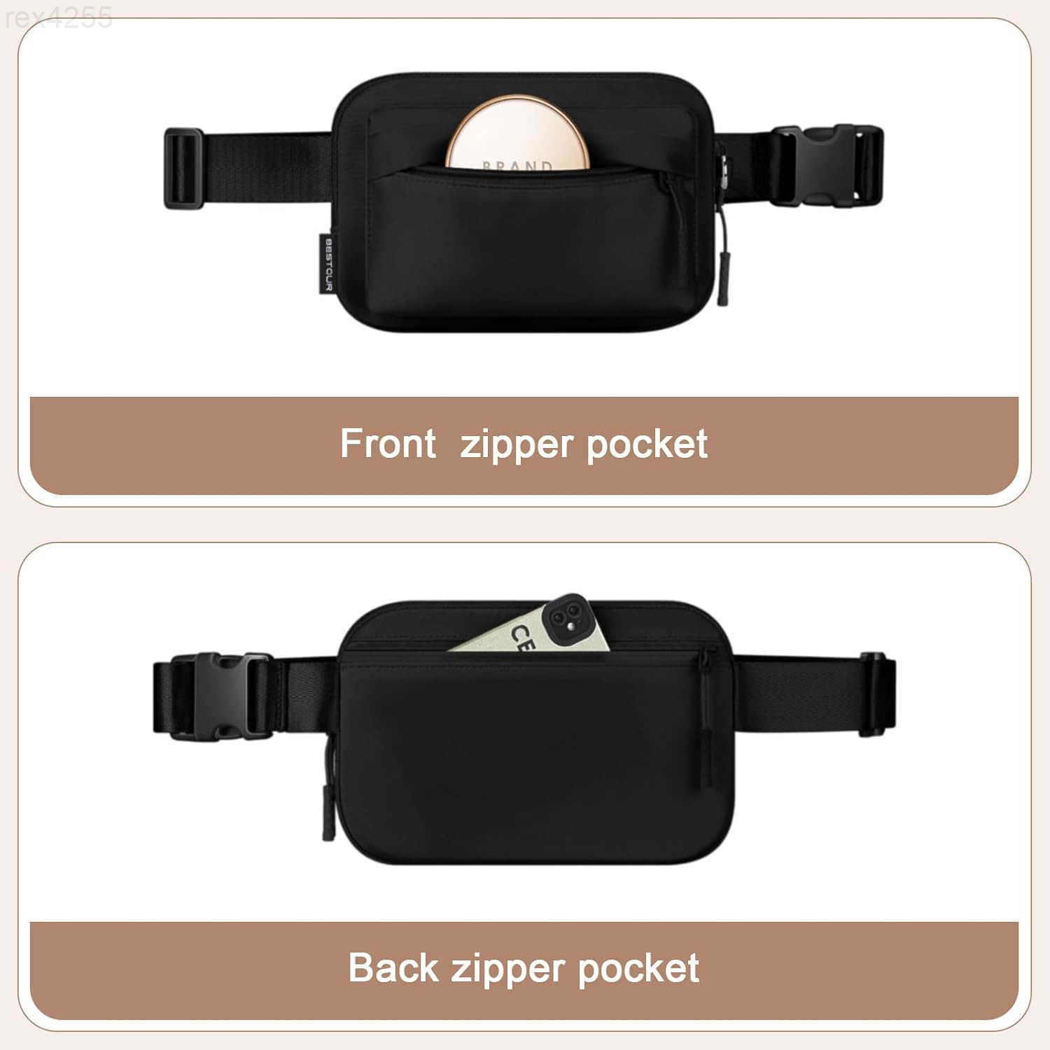 Fanny Packs for Women MenBelt Bag with 3 Zipper PocketsWaterresistant Crossbody BagFashion Waist Packs with Adjustable Long Strap for WorkoutRunningYo